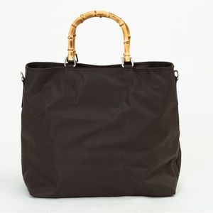 Vintage top handle tote chocolate brown 2 handle Moda International